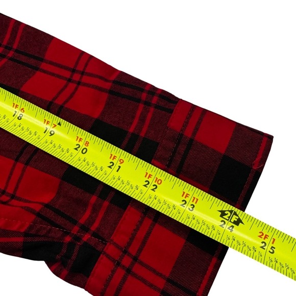 Talbots Womens 3X Red‎ Black Plaid Button Down Top Christmas Party Holidays NEW - Picture 11 of 13